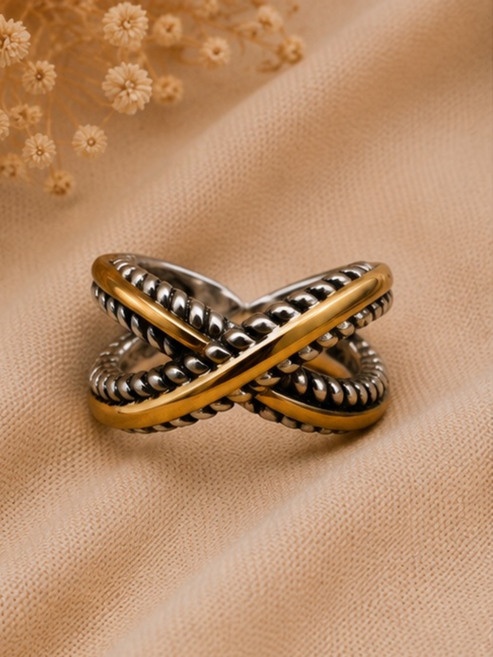 Luxe Gold and Silver X Ring